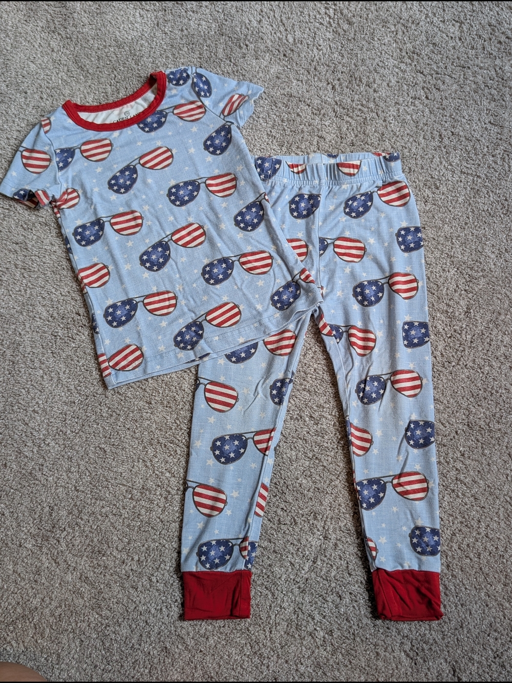 Caden lane- 2T- Patriotic 2 Piece Bamboo Pajama Set